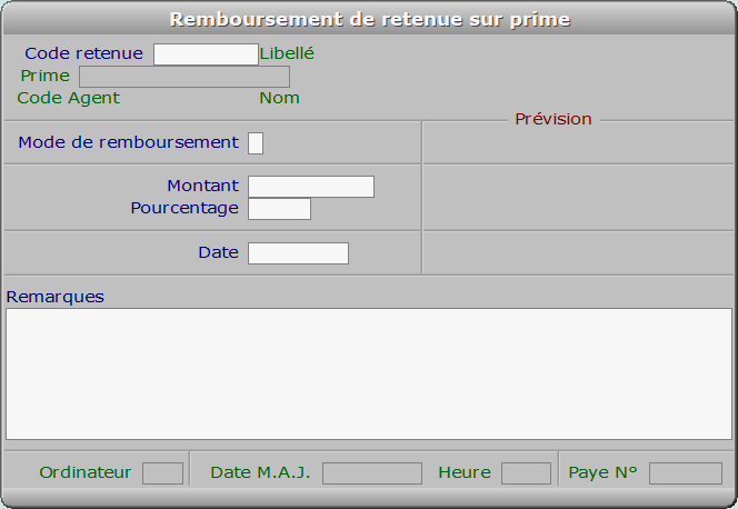 Fiche remboursement de retenue sur prime - ICIM RESSOURCES HUMAINES