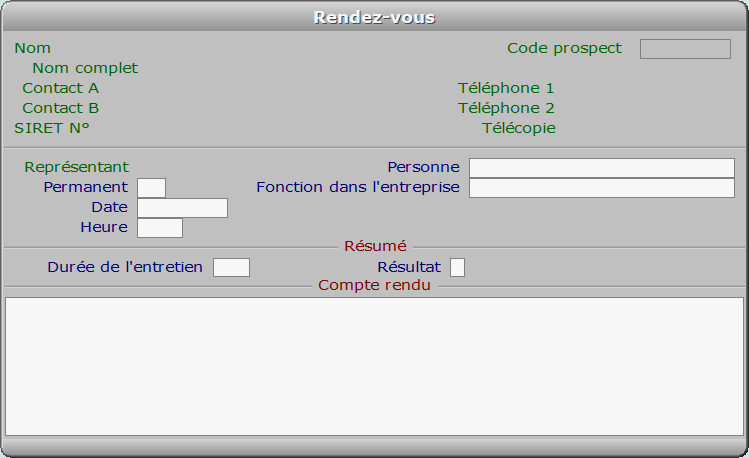Fiche rendez-vous - ICIM PROSPECTION