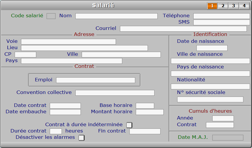 Fiche salarié - page 1 - ICIM RESSOURCES HUMAINES