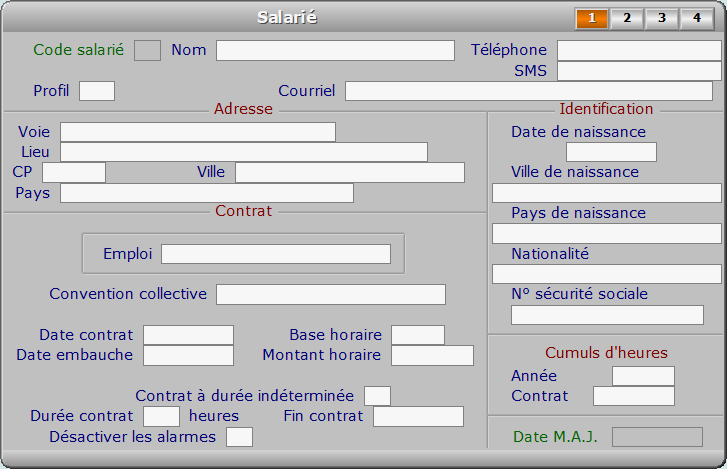 Fiche salarié - page 1 - ICIM PAYE