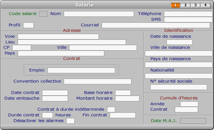 Fiche salarié - page 1 - ICIM PAYE