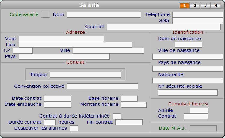 Fiche salarié - page 1 - ICIM RESSOURCES HUMAINES