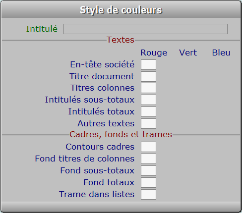 Fiche style de couleurs - ICIM SYSTEME