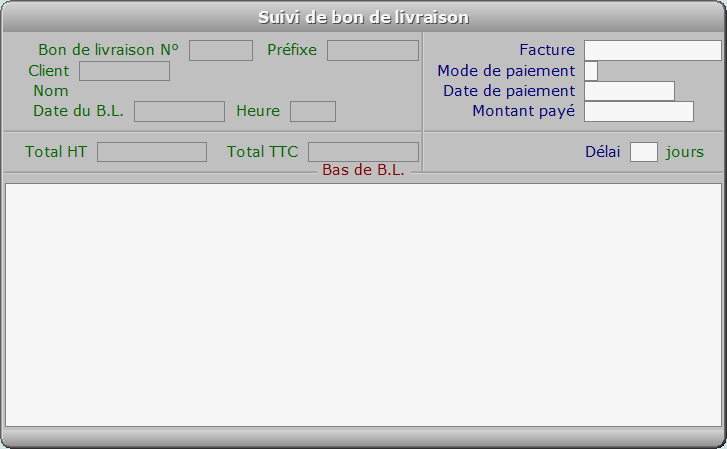 Fiche suivi de bon de livraison - ICIM STOCK