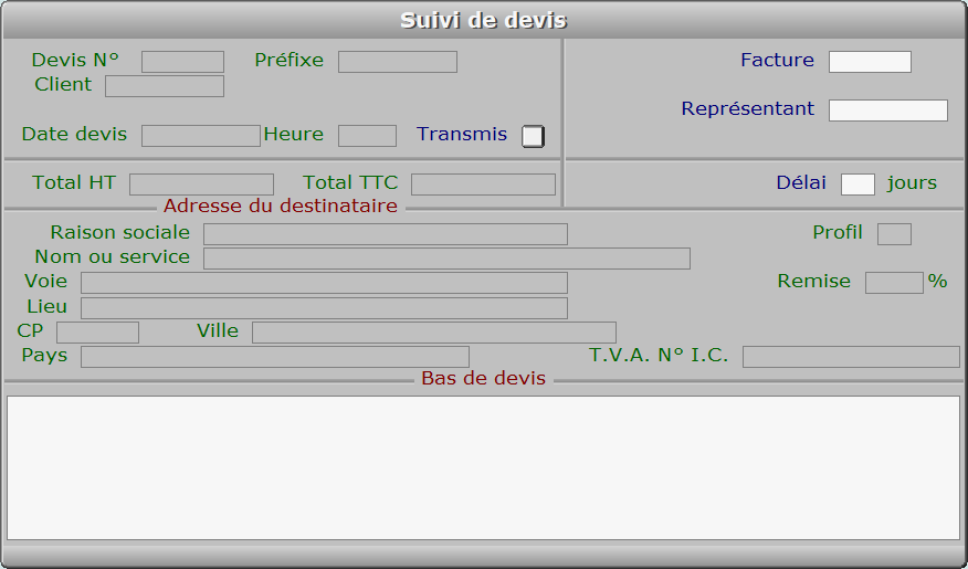 Fiche suivi de devis - ICIM FACTURATION