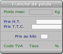 Fiche tranche de poids - ICIM MESSAGERIE