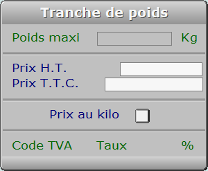 Fiche tranche de poids - ICIM MESSAGERIE