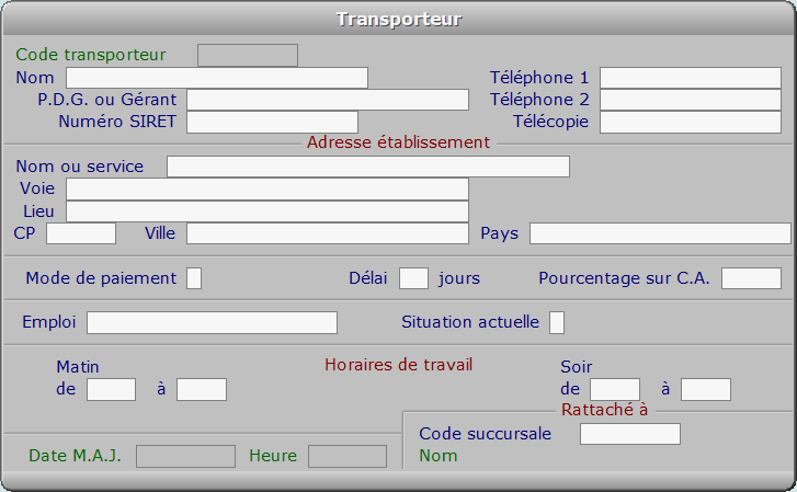 Fiche transporteur - ICIM MESSAGERIE