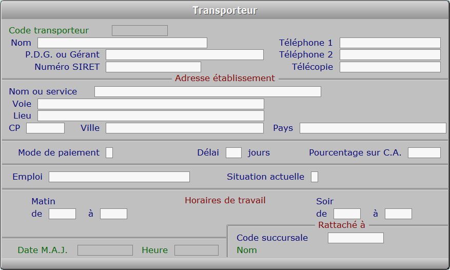 Fiche transporteur - ICIM MESSAGERIE