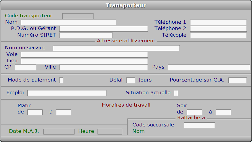 Fiche transporteur - ICIM MESSAGERIE