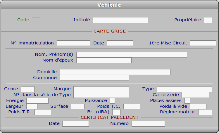 Fiche véhicule - ICIM COURSE