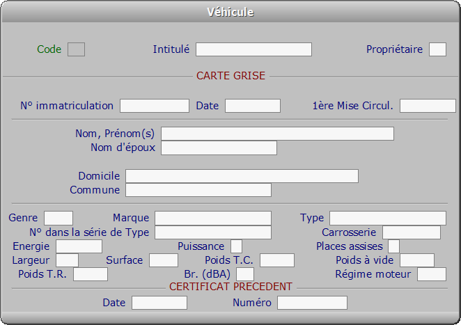 Fiche véhicule - ICIM COURSE